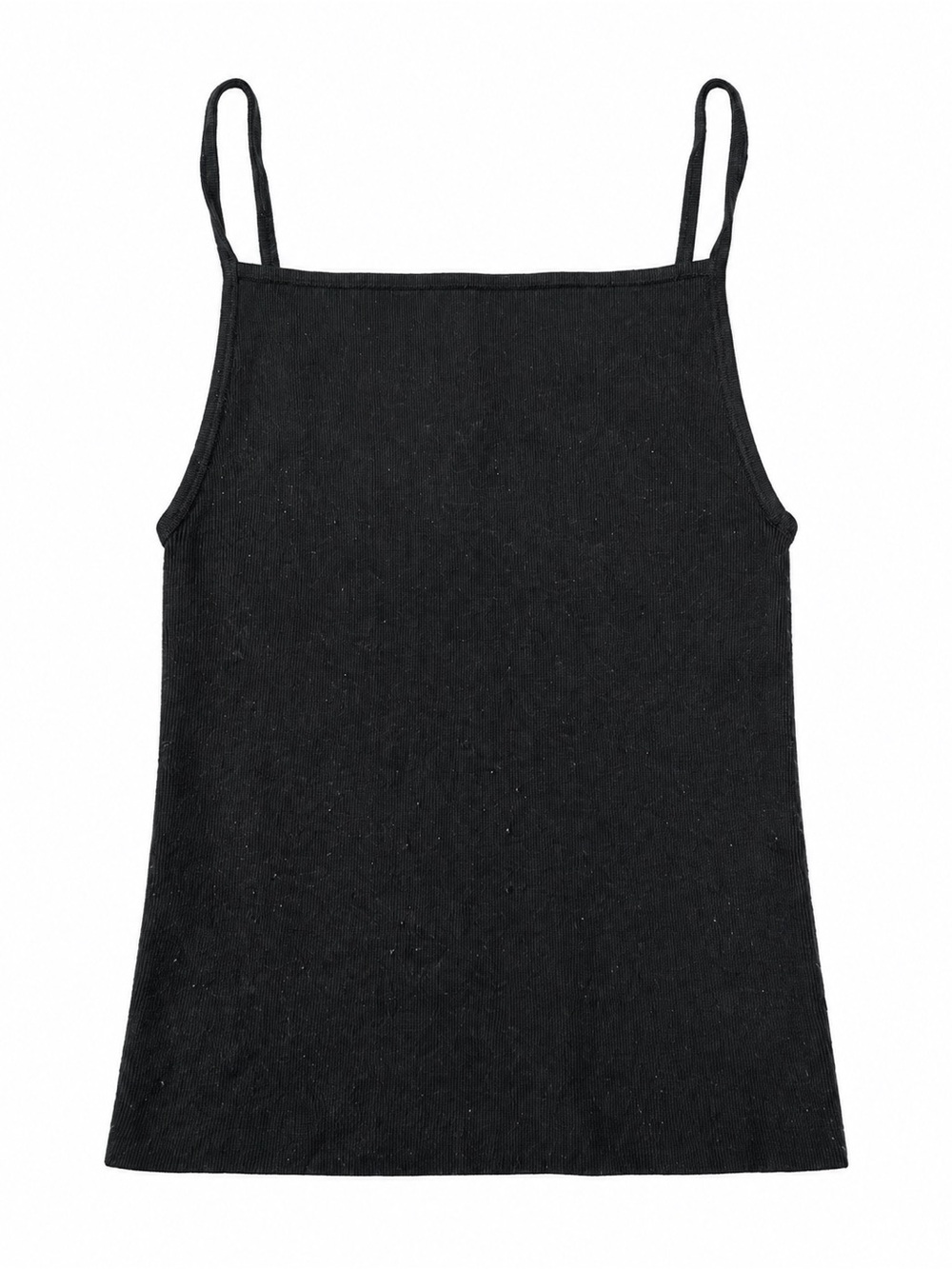 Anthropologie Black Ribbed Square-Neck Camisole